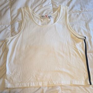 Style & Co. Sport Crewneck Tank in White with Red Logo